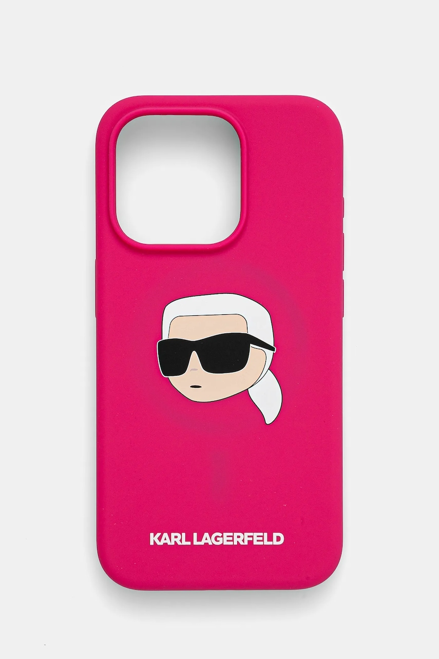 Θήκη κινητού Karl Lagerfeld iPhone 15 Pro 6.1 χρώμα: ροζ, KLHMP15LSKHPPLF
