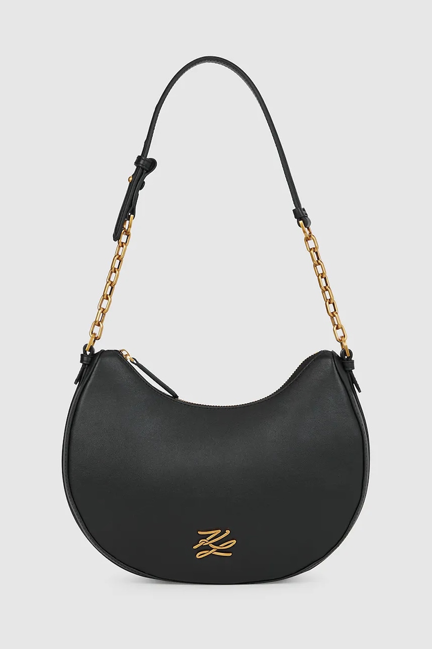 Δερμάτινη τσάντα Karl Lagerfeld Karl Lagerfeld x Paris Hilton χρώμα: μαύρο, B1W30270