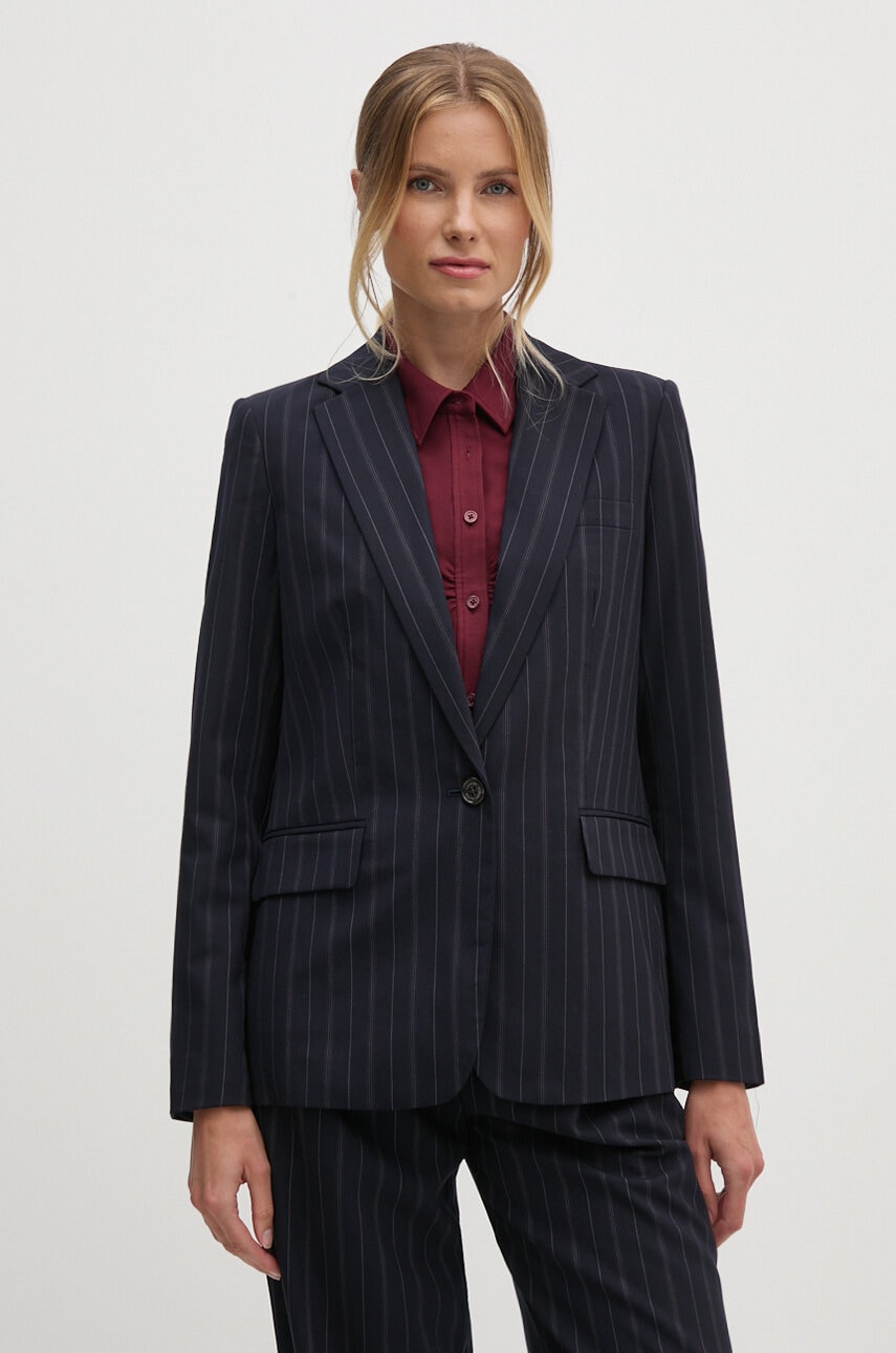 Μάλλινο σακάκι Lauren Ralph Lauren χρώμα: ναυτικό μπλε, 200940232