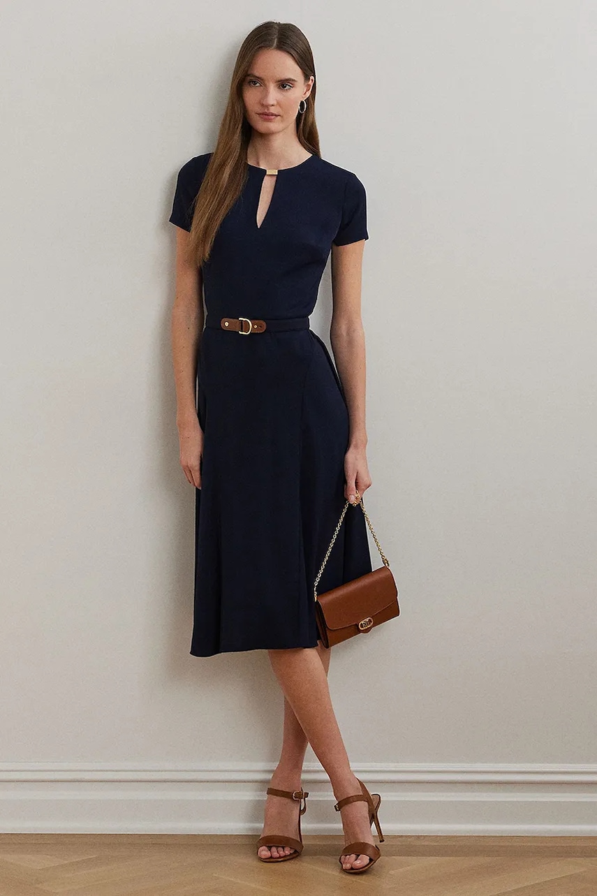 Φόρεμα Lauren Ralph Lauren χρώμα: ναυτικό μπλε, 200973369