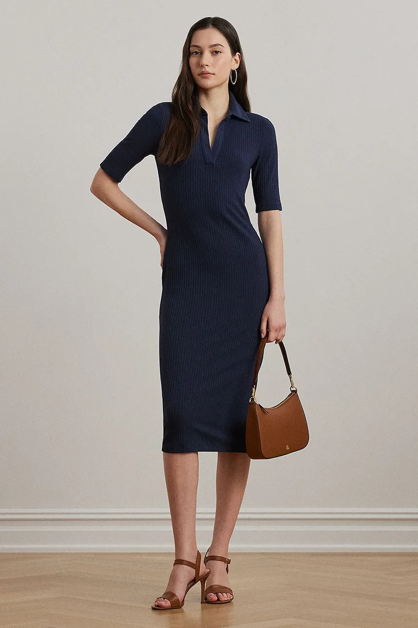 Φόρεμα Lauren Ralph Lauren χρώμα: ναυτικό μπλε, 200973609