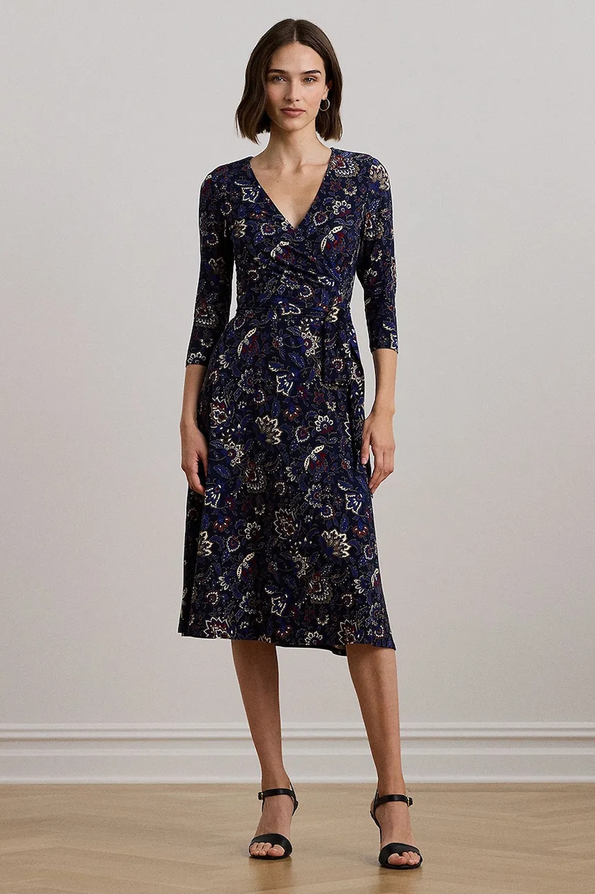 Φόρεμα Lauren Ralph Lauren χρώμα: ναυτικό μπλε, 250957701