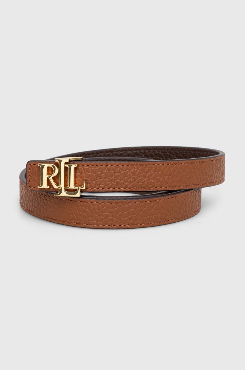 Αναστρέψιμη δερμάτινη ζώνη Lauren Ralph Lauren χρώμα: καφέ, 412912038
