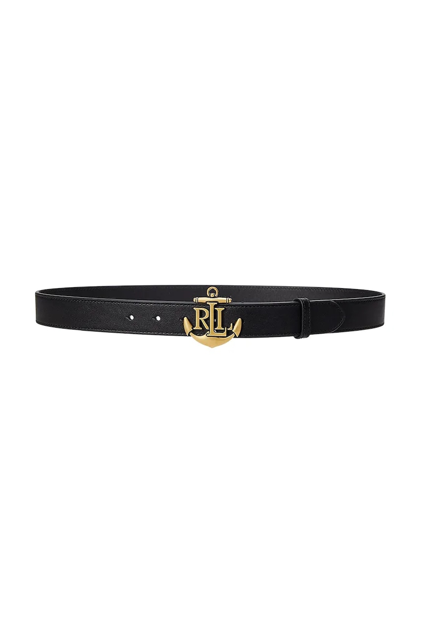 Δερμάτινη ζώνη Lauren Ralph Lauren χρώμα: μαύρο, 412957004