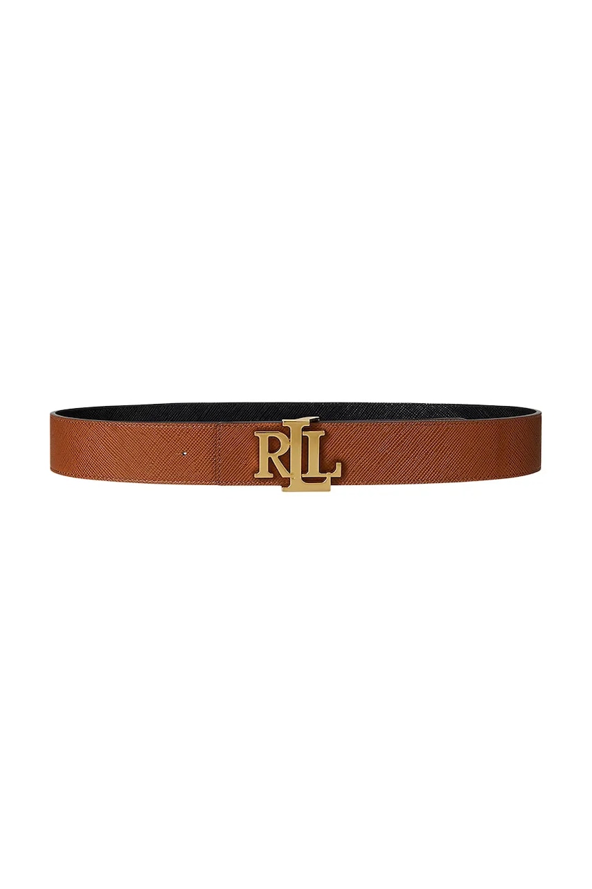 Δερμάτινη ζώνη Lauren Ralph Lauren γυναικεία, χρώμα: καφέ, 412974559