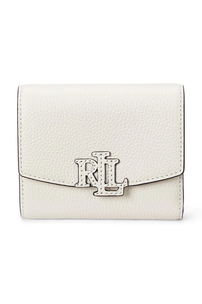 Δερμάτινο πορτοφόλι Lauren Ralph Lauren γυναικείο, χρώμα: άσπρο, 432966782