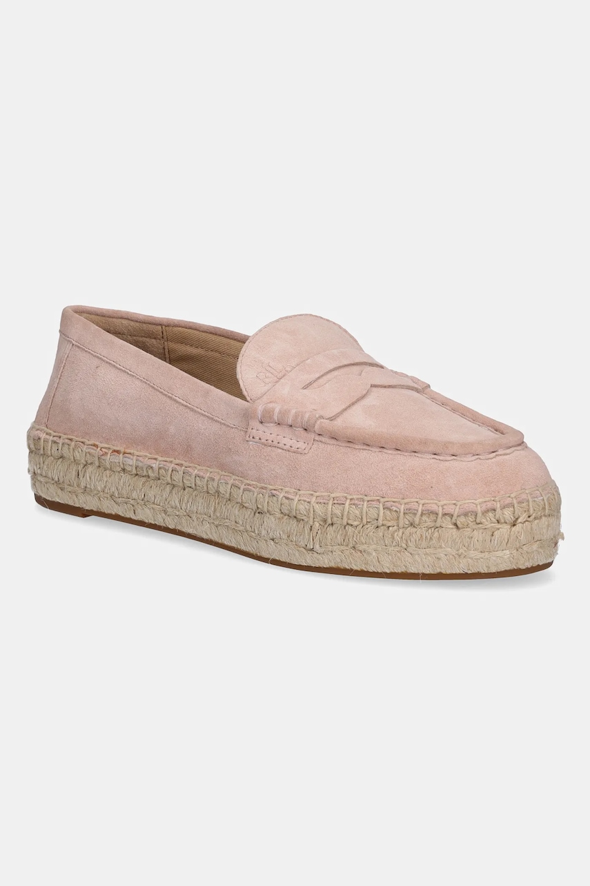 Εσπαντρίγιες σουέτ Lauren Ralph Lauren Luize Loafer χρώμα: ροζ, 802953958009
