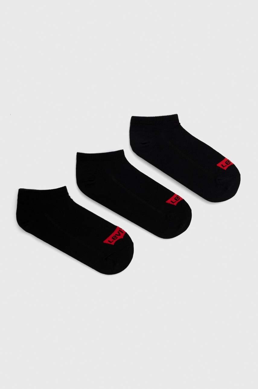 Κάλτσες Levi's 3-pack χρώμα: μαύρο