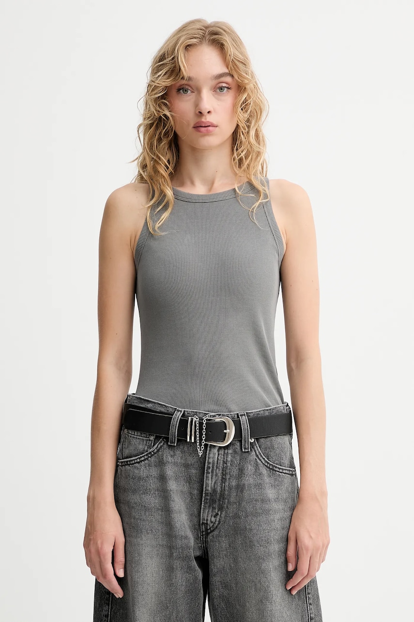 Βαμβακερό τοπ Levi's χρώμα: γκρι, A3381