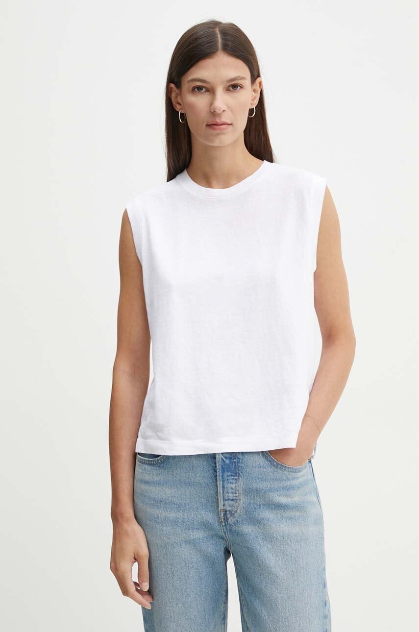Βαμβακερό τοπ Levi's χρώμα: άσπρο, A8794