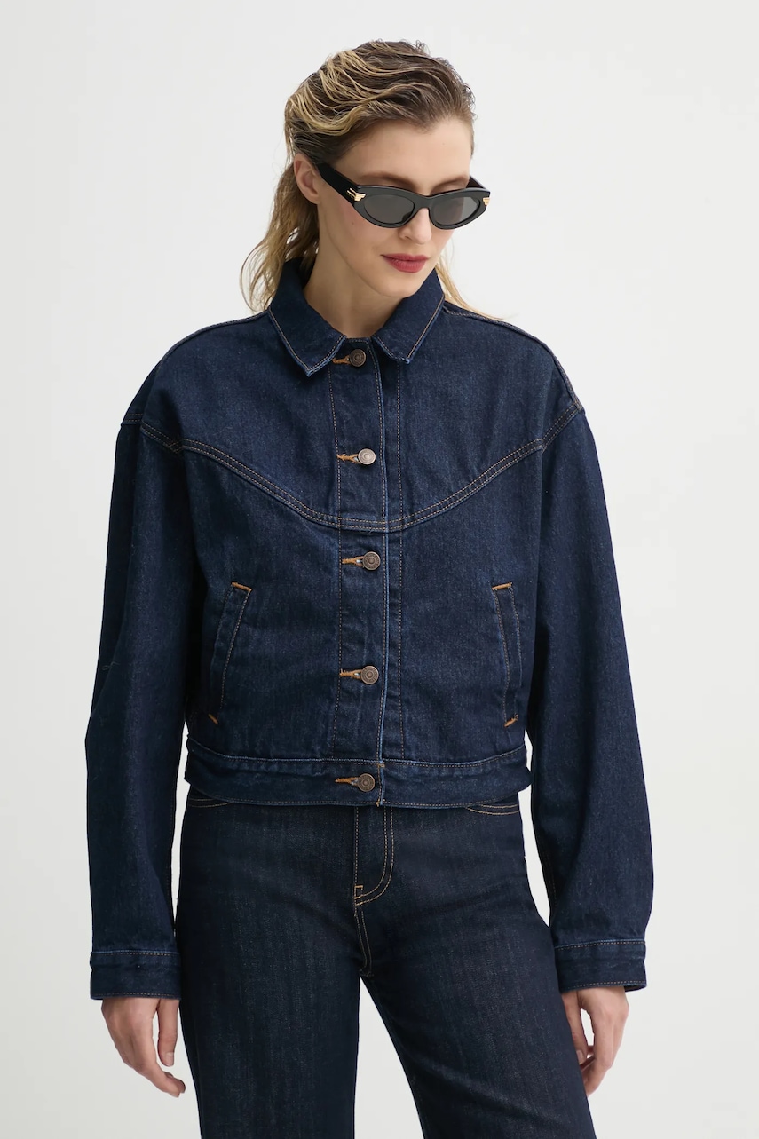 Μπουφάν Levi's SHRUNKEN 90S TRCKR WSTRN χρώμα: ναυτικό μπλε, 001WO