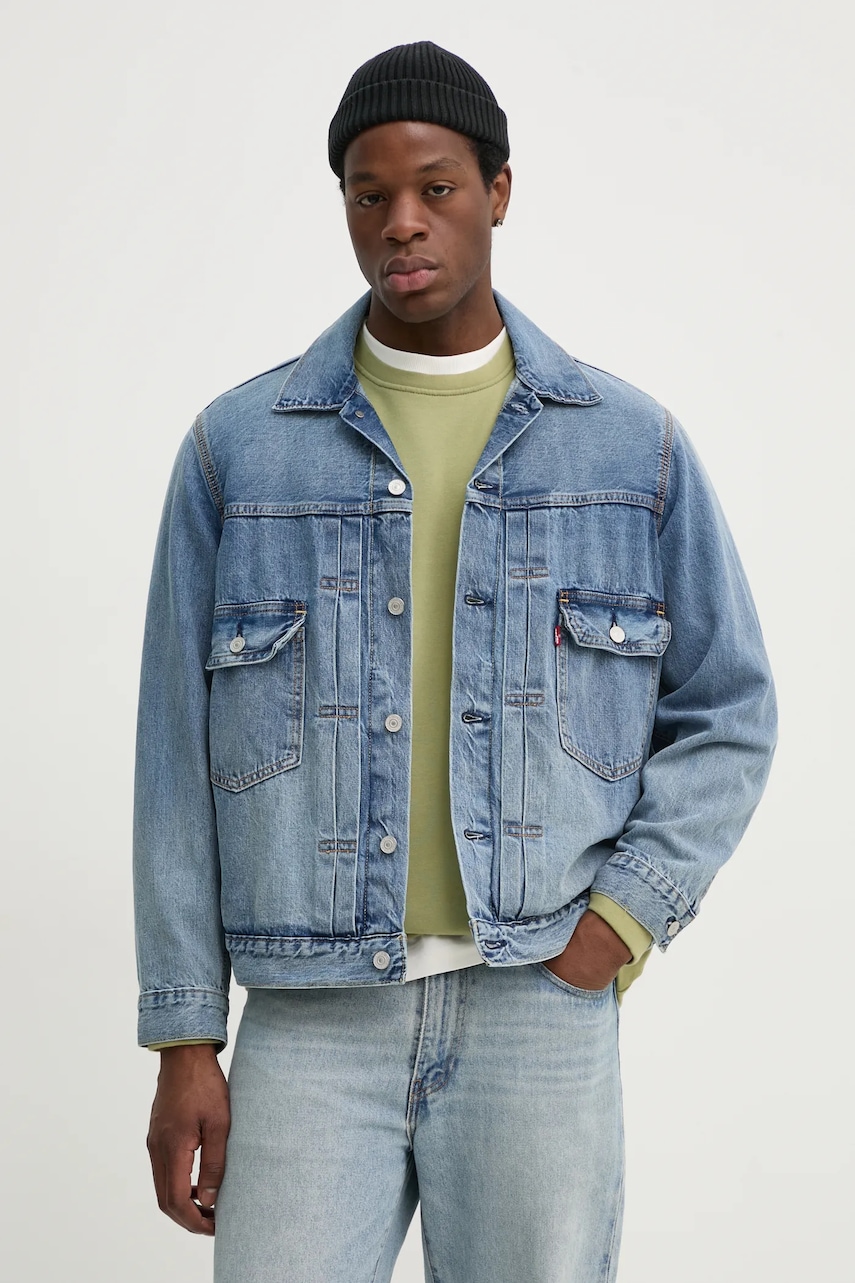 Βαμβακερό τζιν μπουφάν Levi's TYPE 2 TRUCKER χρώμα: μπλε, A7632