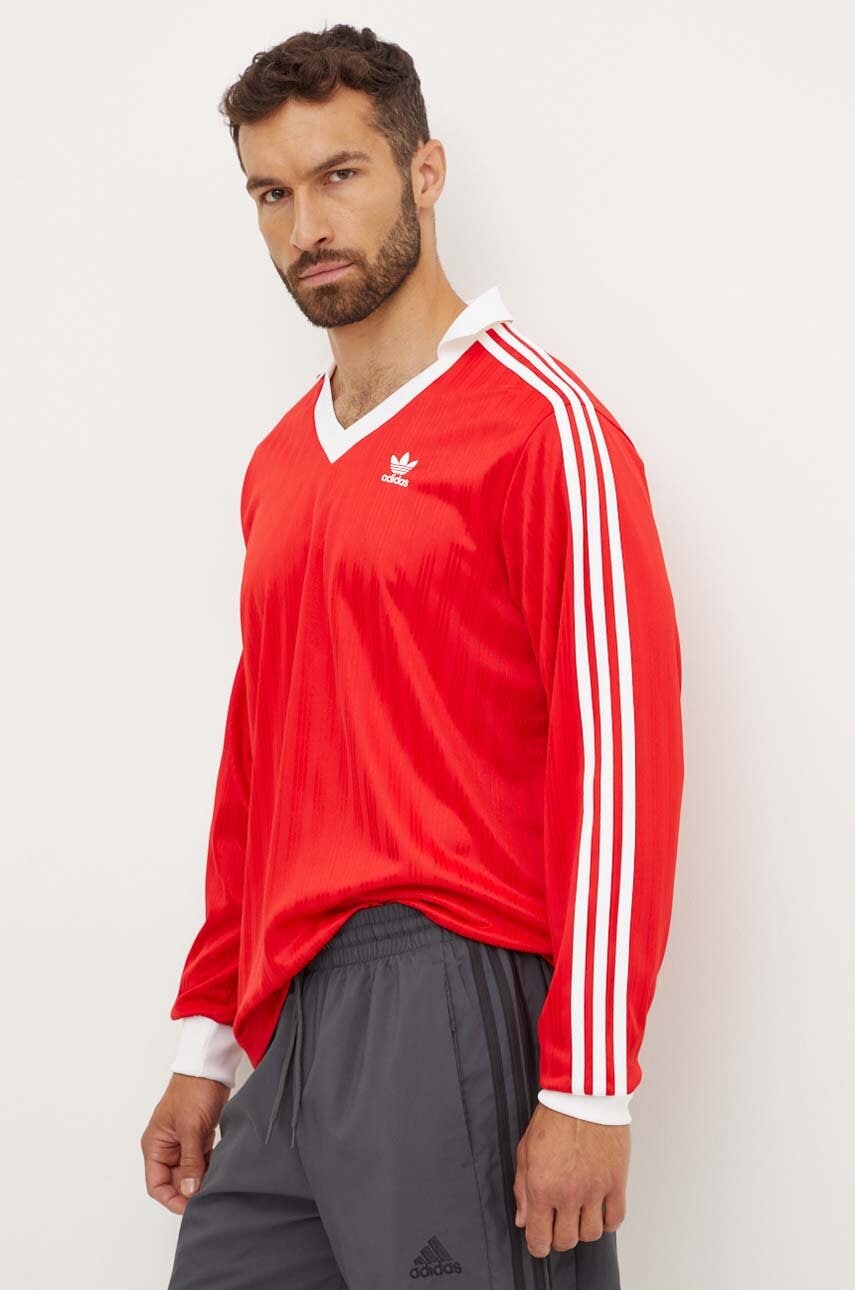 Longsleeve adidas Originals Adicolor Piqué Football Long Sleeve χρώμα: κόκκινο, IX5226