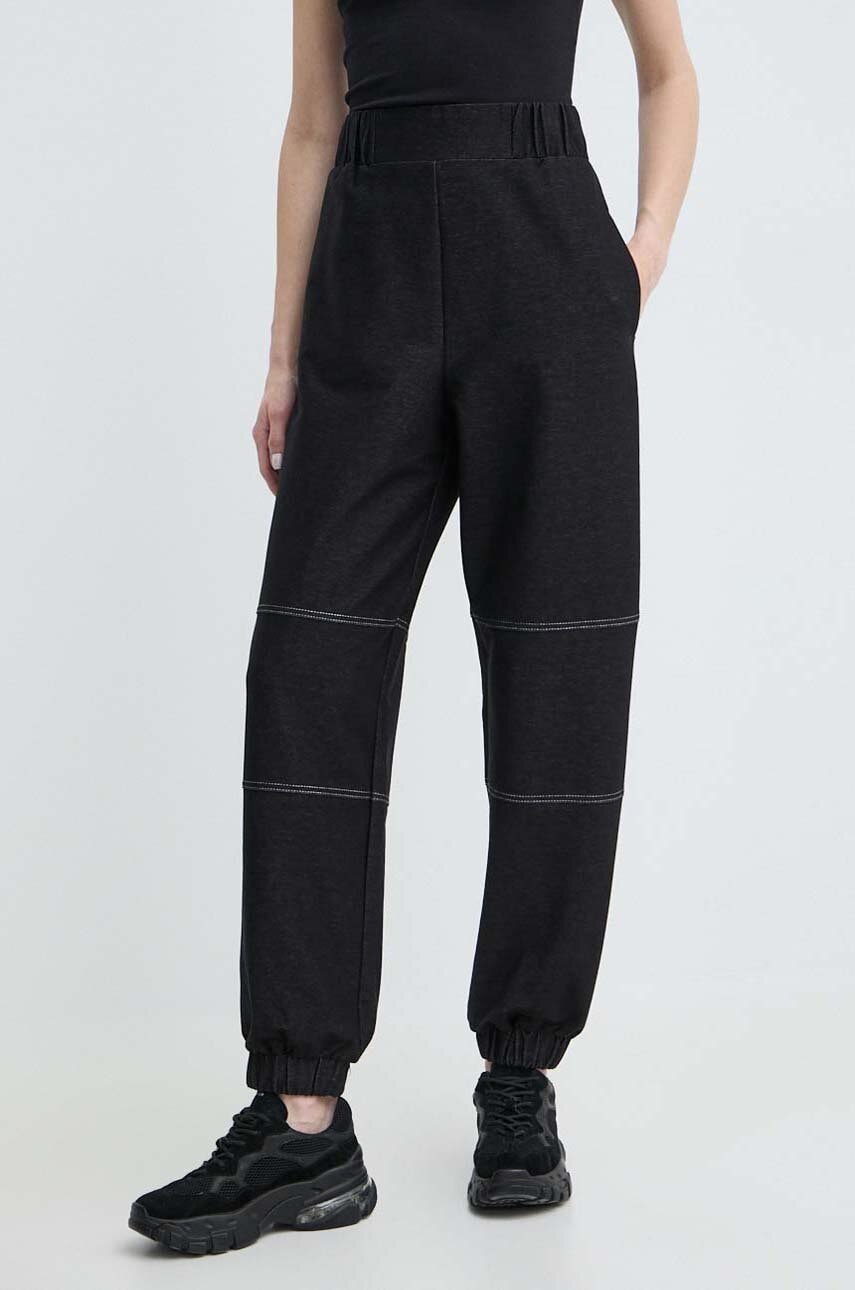 Παντελόνι Max Mara Leisure χρώμα: μαύρο, 2416781088600