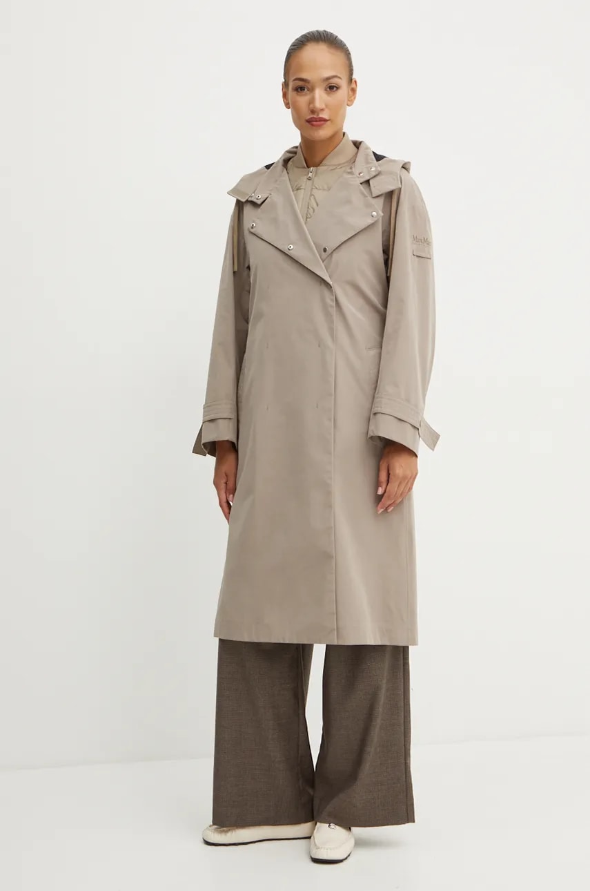 Παλτό Max Mara Leisure χρώμα: μπεζ, 2426036018600