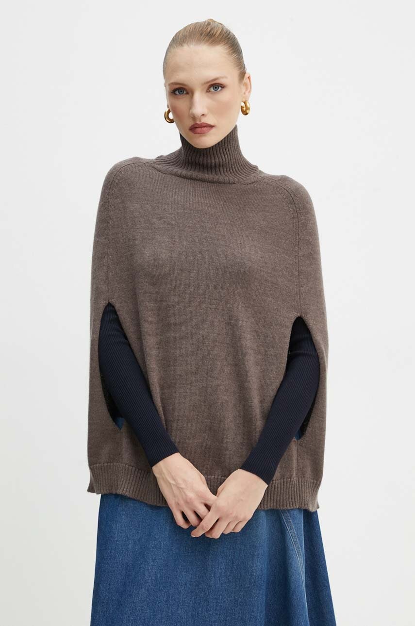Μάλλινο πουλόβερ Max Mara Leisure γυναικείο, χρώμα: καφέ, 2426366188600