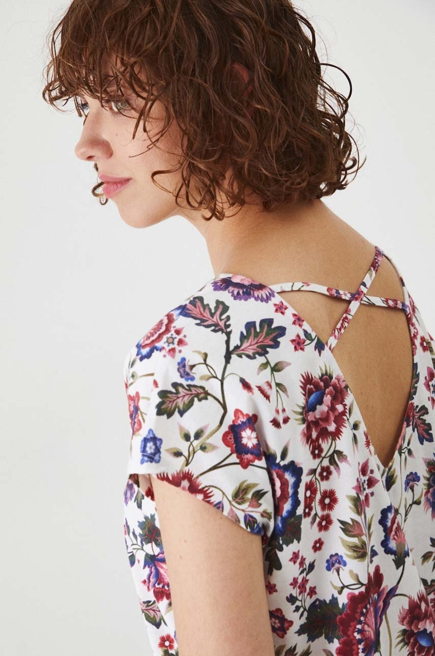 Βαμβακερό μπλουζάκι Medicine γυναικεία, χρώμα: μπεζ