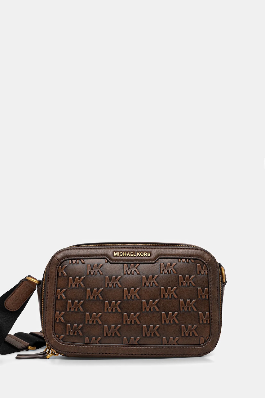 Δερμάτινο φακελάκι Michael Kors χρώμα: καφέ, 33F5GHDM5L