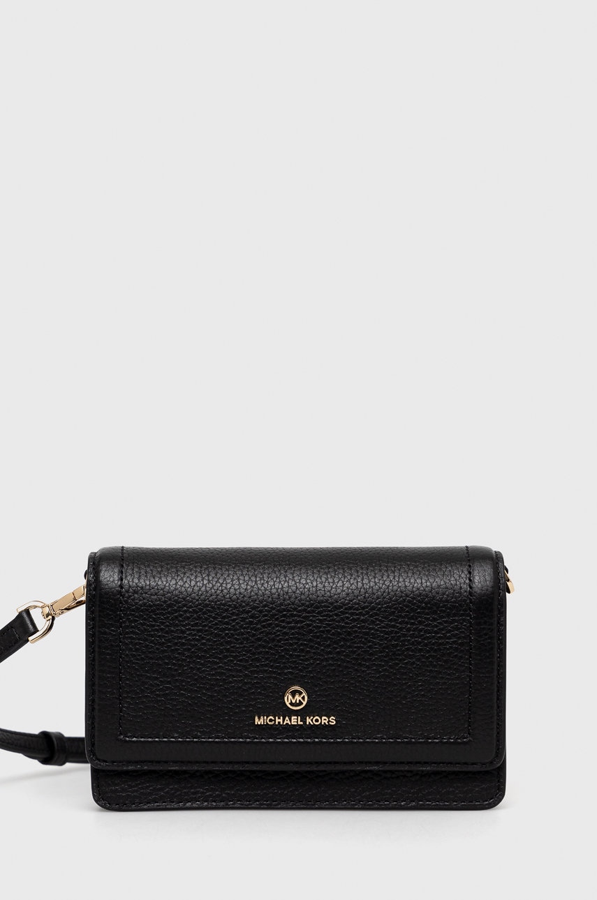 Δερμάτινη Τσάντα MICHAEL Michael Kors χρώμα: μαύρο