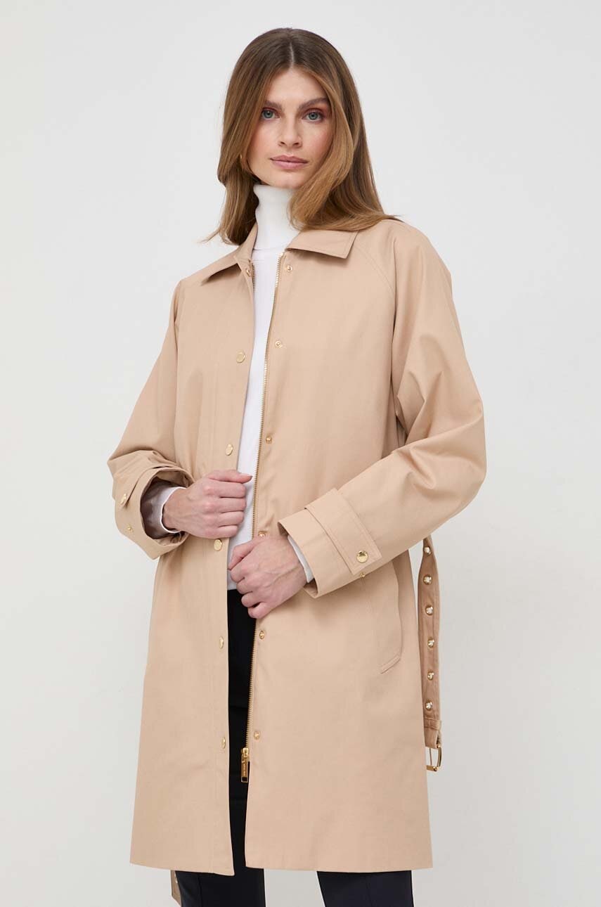 Βαμβακερό παλτό MICHAEL Michael Kors χρώμα: μπεζ