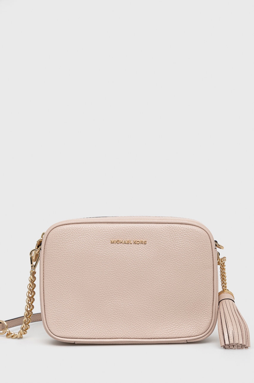 Δερμάτινη τσάντα MICHAEL Michael Kors χρώμα: ροζ