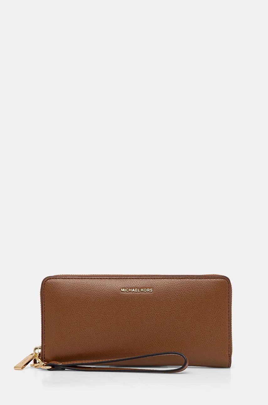 Δερμάτινο πορτοφόλι MICHAEL Michael Kors γυναικείο, χρώμα: καφέ, 32F4GJ6T3L