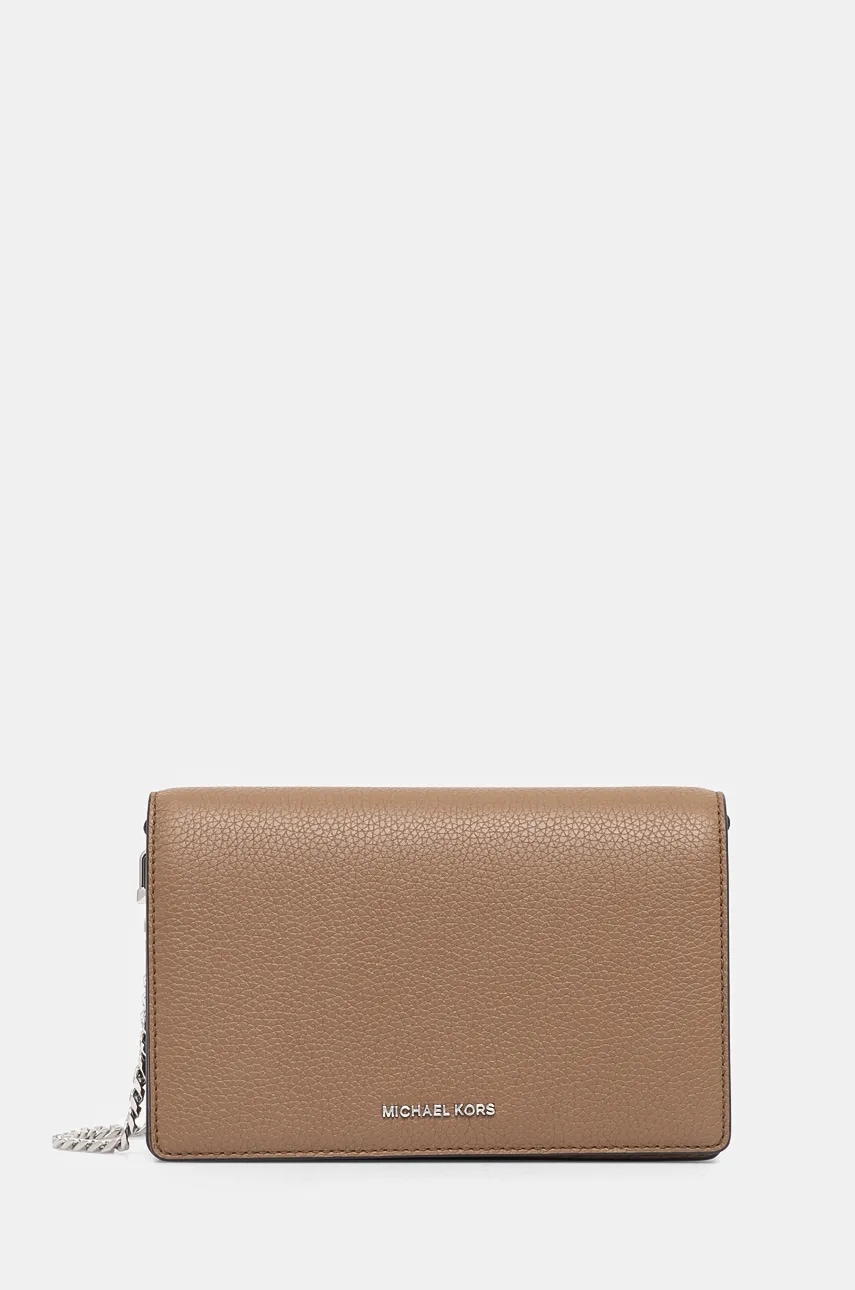 Δερμάτινη τσάντα MICHAEL Michael Kors χρώμα: καφέ, 32F4SJ6C8L