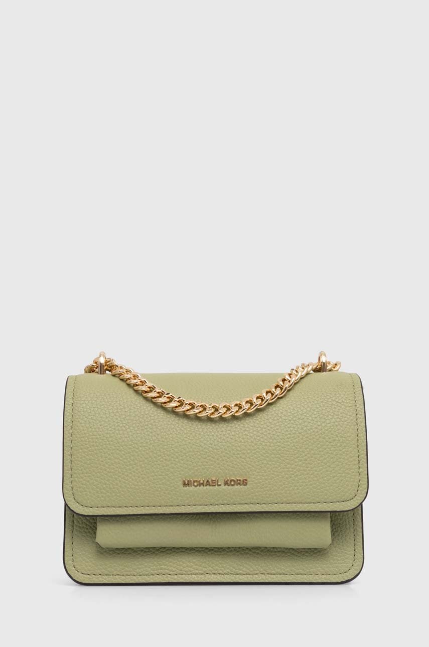 Δερμάτινη τσάντα MICHAEL Michael Kors χρώμα: πράσινο, 32T4GC7C1T