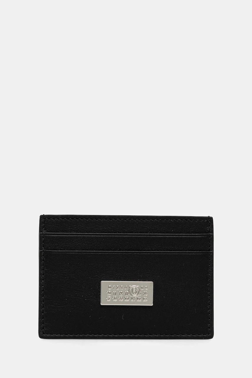 Δερμάτινη θήκη για κάρτες MM6 Maison Margiela χρώμα: μαύρο, SA5UI0026.P8332.T8013