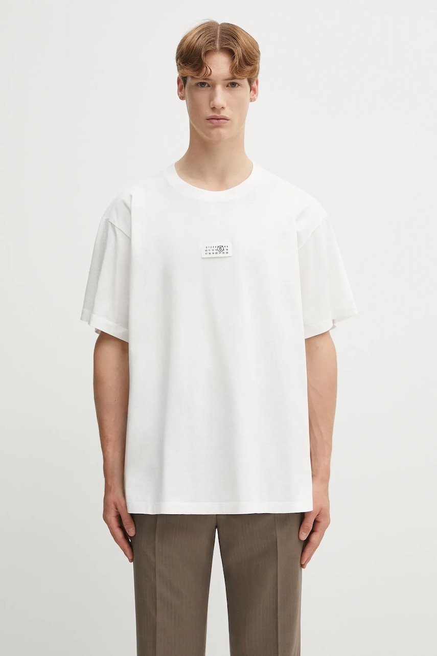 Βαμβακερό μπλουζάκι MM6 Maison Margiela x MM6 Wardro ανδρικό, χρώμα: άσπρο, SH0GC0032.S24312.101