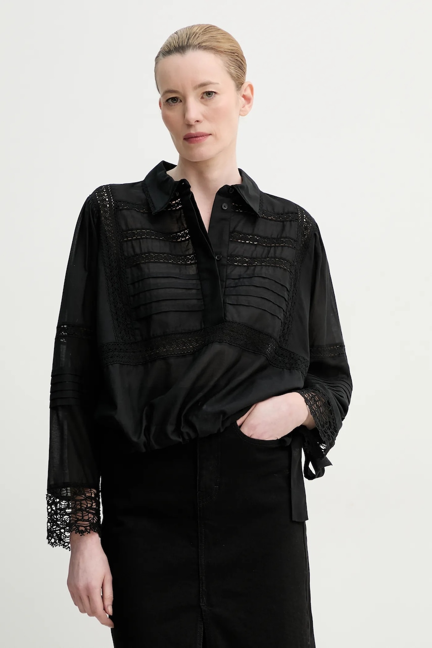 Μπλουζάκι MUNTHE FERDIE χρώμα: μαύρο, 251102025128