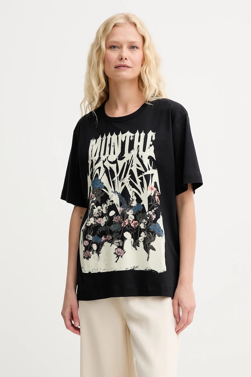 Βαμβακερό μπλουζάκι MUNTHE PRIZE χρώμα: μαύρο, 252110325260