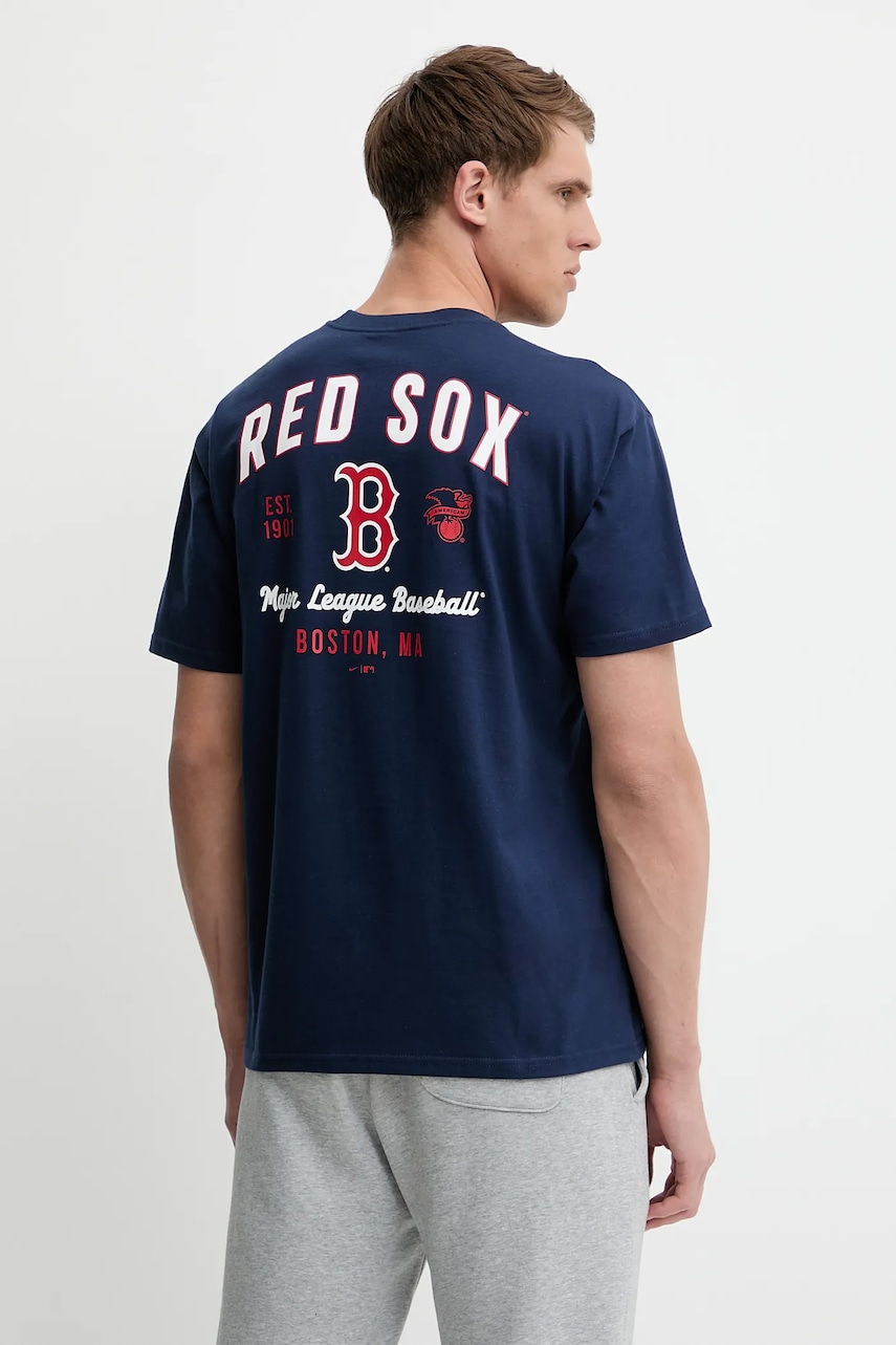 Βαμβακερό μπλουζάκι Nike Boston Red Sox ανδρικό, χρώμα: ναυτικό μπλε, 01AY-44B-BQ-32K