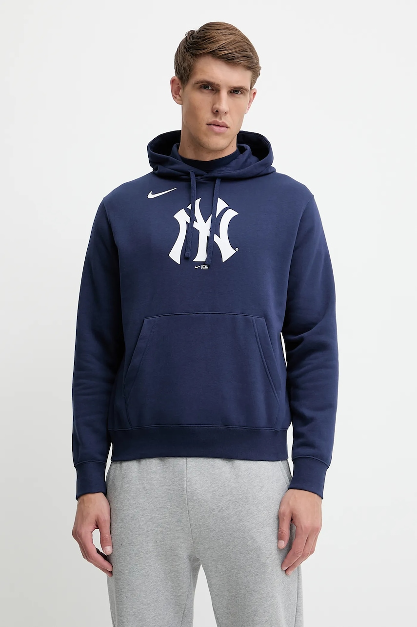 Μπλούζα Nike New York Yankees χρώμα: ναυτικό μπλε, με κουκούλα, NKDK-44B-NK-CKX