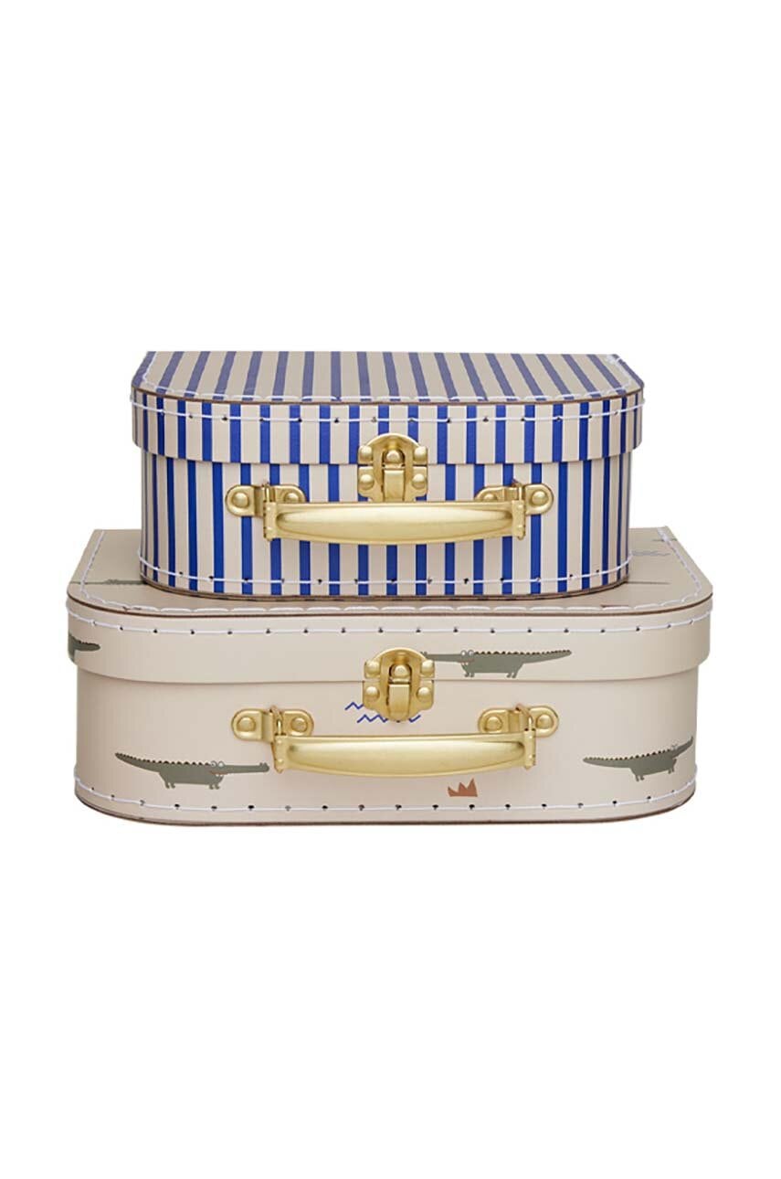 Σετ κουτιών αποθήκευσης OYOY Mini Suitcase Crocodile & Stripes 2-pack