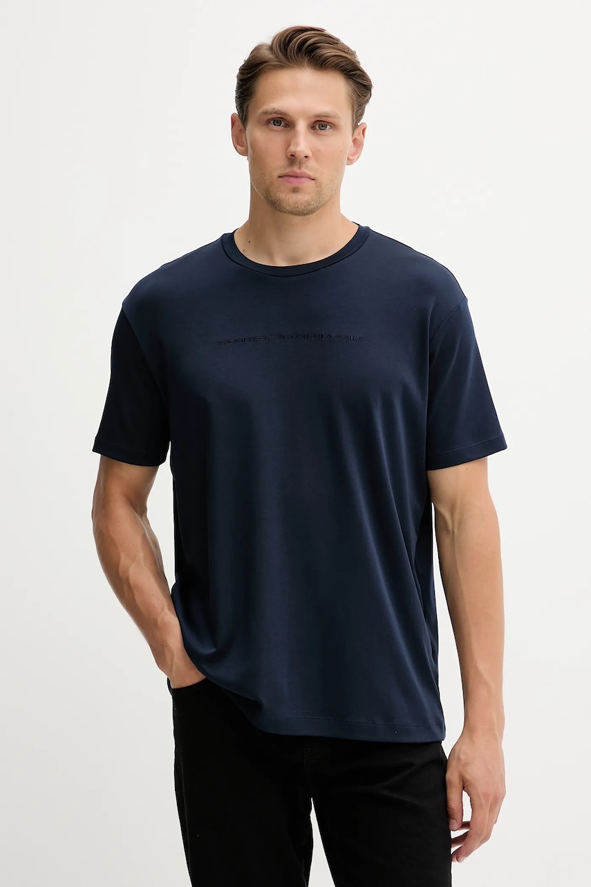 Βαμβακερό μπλουζάκι Paul&Shark Knitwear ανδρικά, χρώμα: ναυτικό μπλε, 15311636