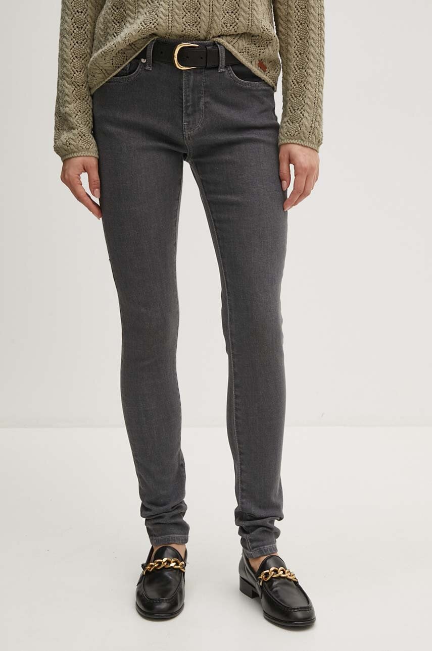 Τζιν παντελόνι Pepe Jeans SKINNY JEANS MW χρώμα: γκρι, PL204728UH8