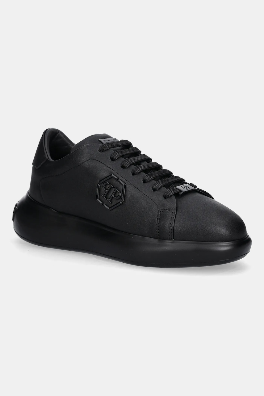 Δερμάτινα αθλητικά παπούτσια Philipp Plein Lo-Top χρώμα: μαύρο, USC0804.PLE075N.0202