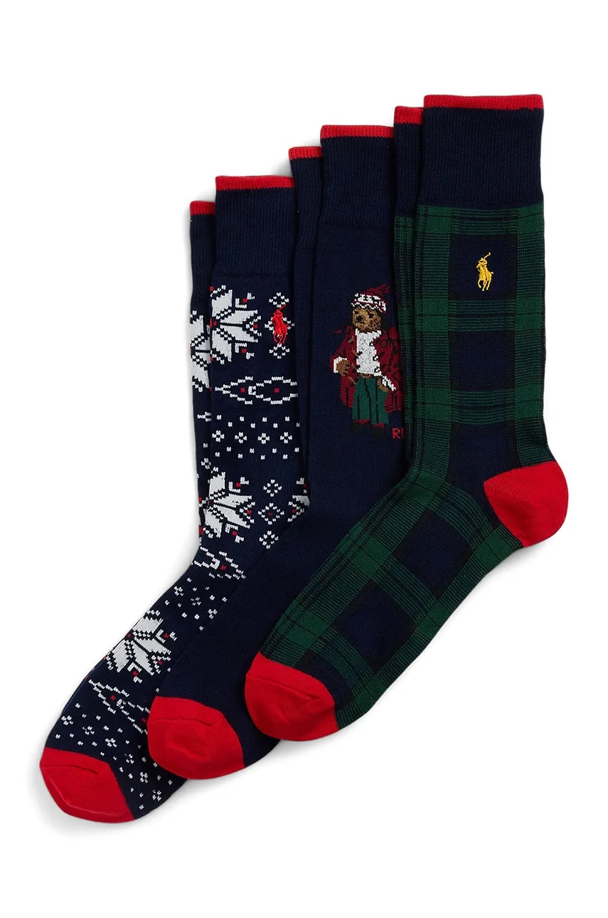 Κάλτσες Polo Ralph Lauren 3-pack χρώμα: γκρι, 449958861