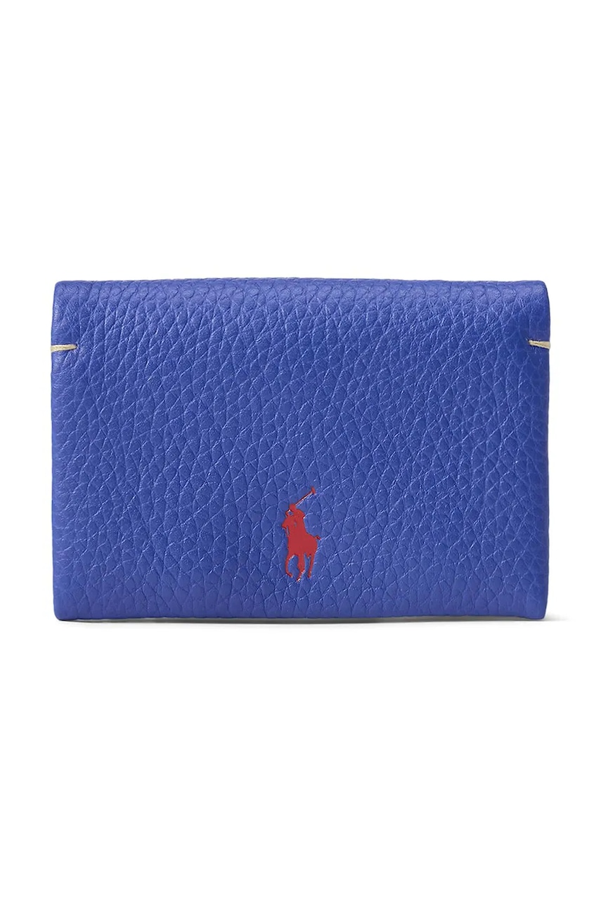 Δερμάτινο πορτοφόλι Polo Ralph Lauren γυναικείο, χρώμα: μοβ, 427949873