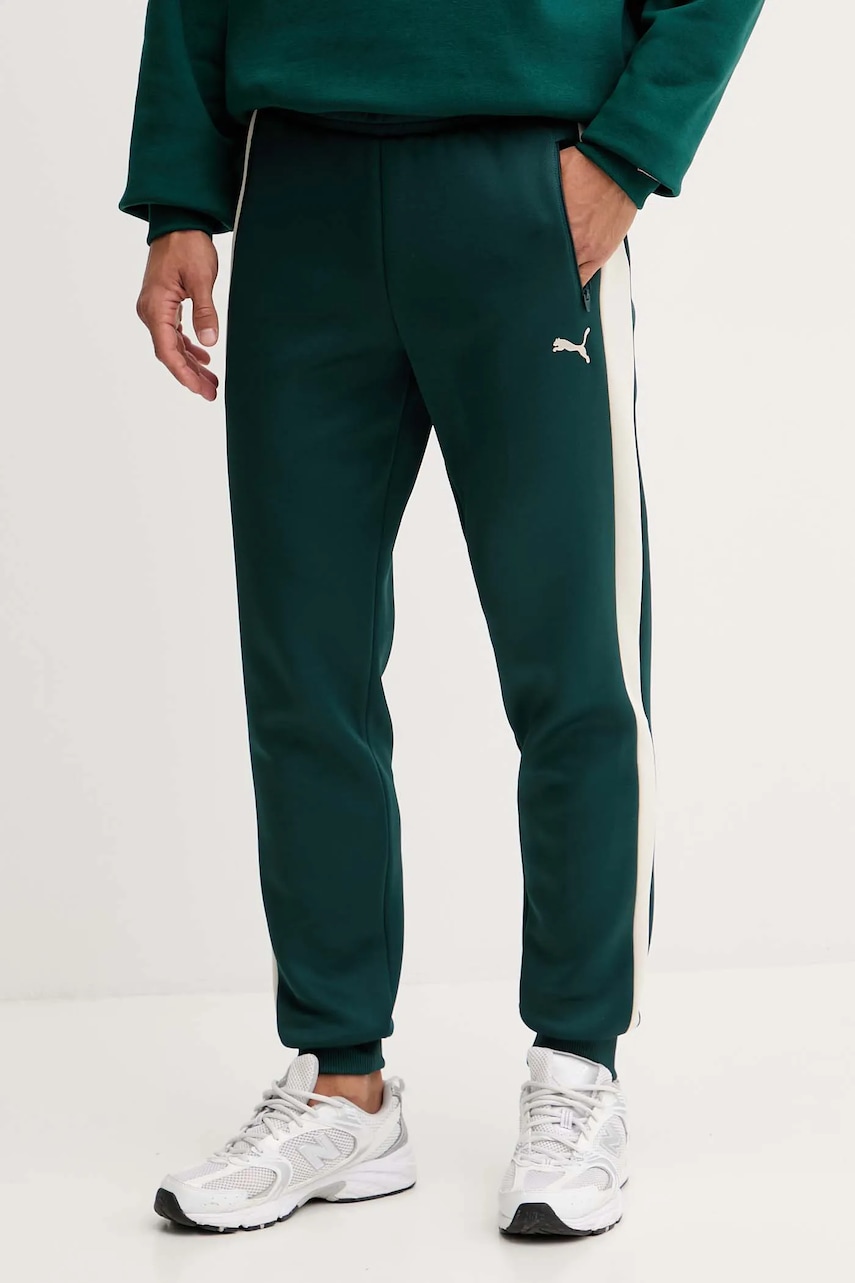 Παντελόνι φόρμας Puma ανδρικό, χρώμα: πράσινο, 629588