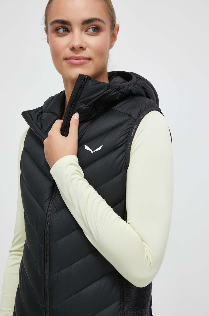 Αθλητικό πουπουλένιο γιλέκο Salewa Fanes χρώμα: μαύρο