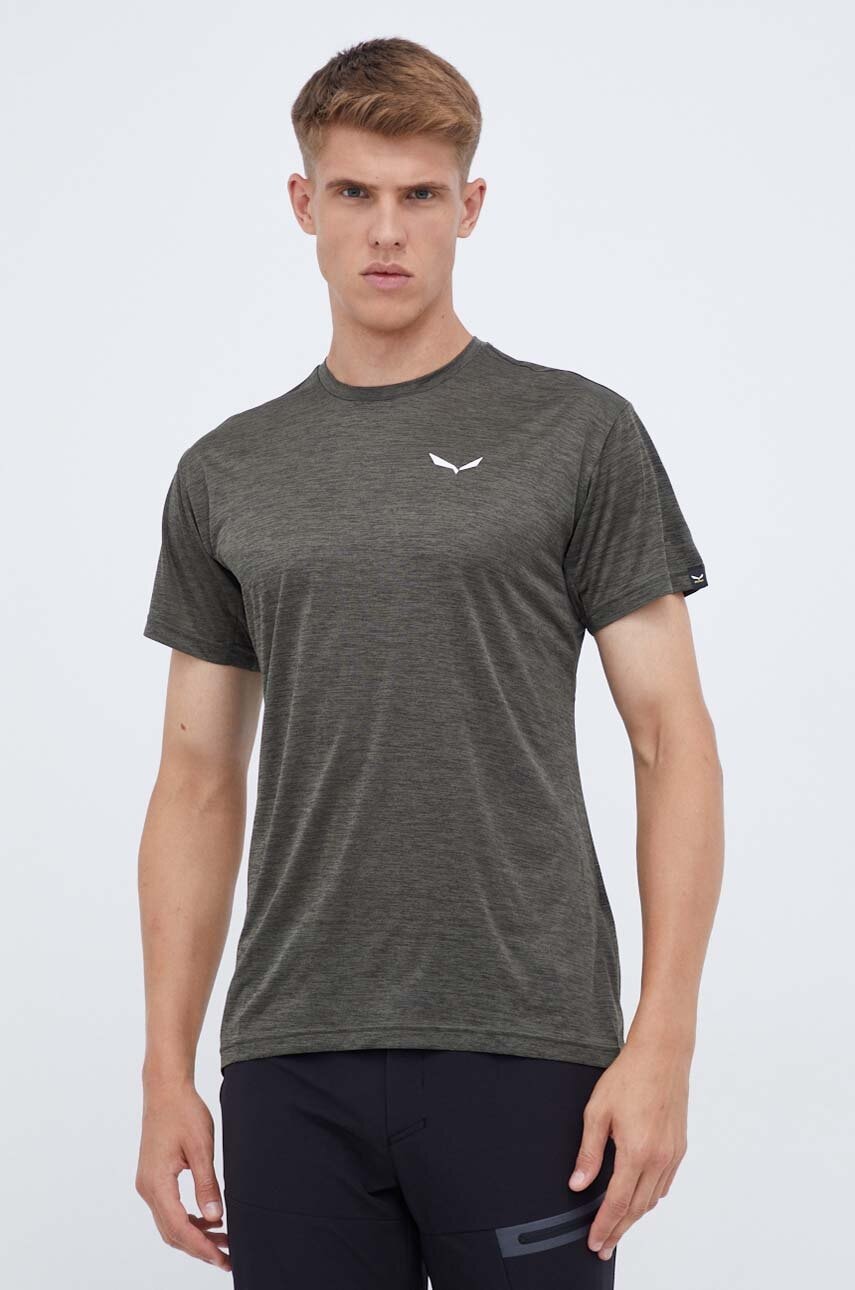 Αθλητικό μπλουζάκι Salewa Puez Melange χρώμα: πράσινο