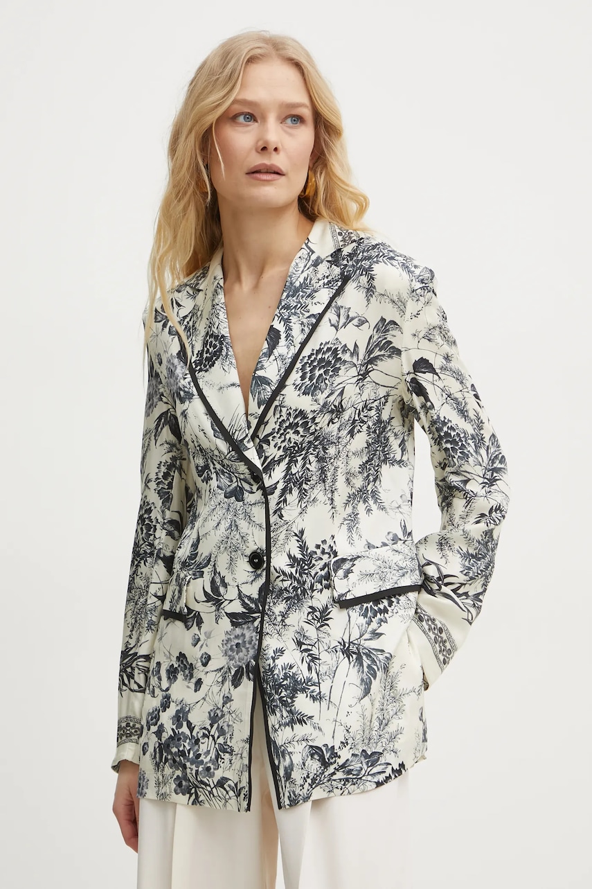 Σακάκι Simona Corsellini χρώμα: μπεζ, P25CPGI003