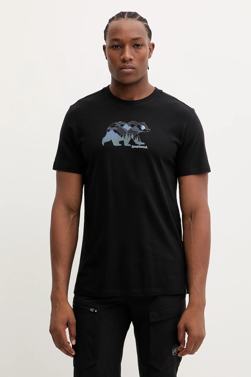 Αθλητικό μπλουζάκι Smartwool χρώμα: μαύρο, SW002777