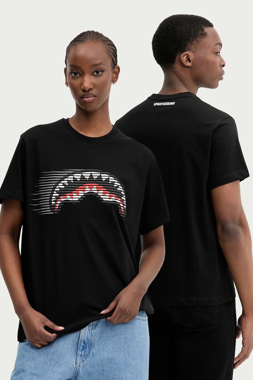 Βαμβακερό μπλουζάκι Sprayground χρώμα: μαύρο, SP721BLK
