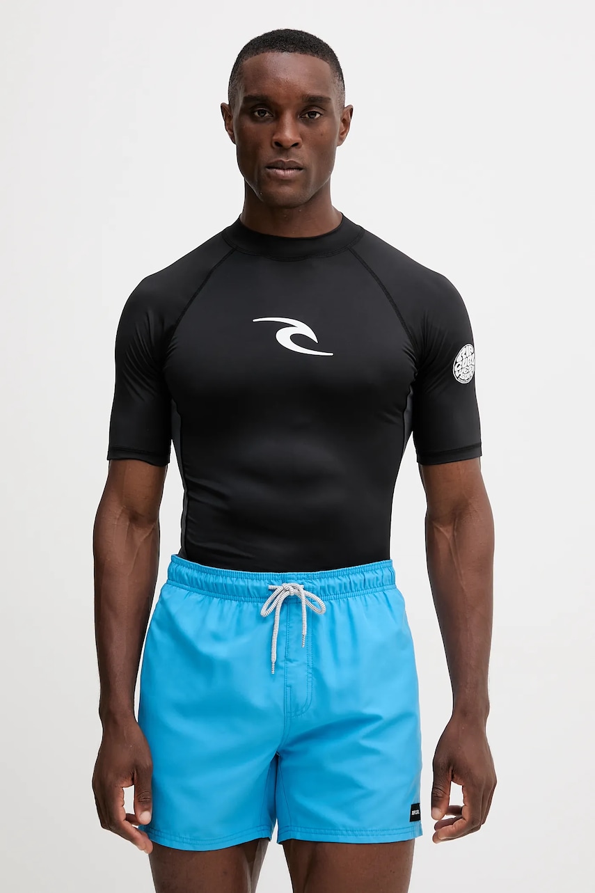 T-shirt κολύμβησης Rip Curl WAVES UPF χρώμα: μαύρο, 16MMRV