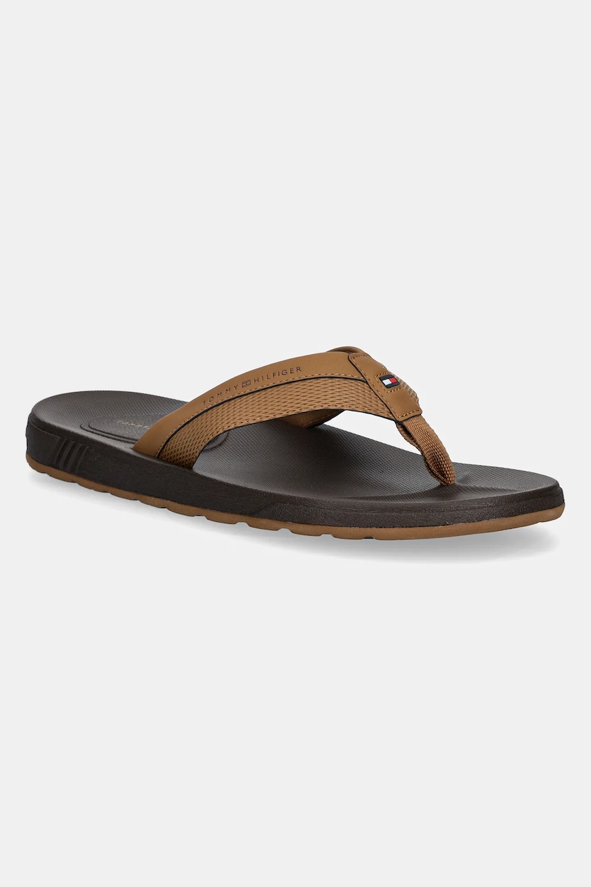 Σαγιονάρες Tommy Hilfiger MOLDED HILFIGER BEACH SANDAL χρώμα: μπεζ, FM0FM05361