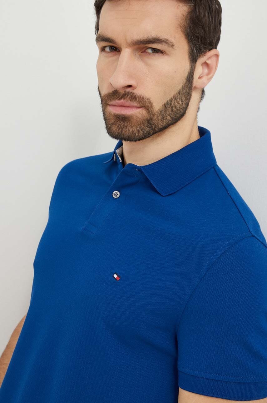 Πόλο Tommy Hilfiger χρώμα: ναυτικό μπλε, MW0MW17770