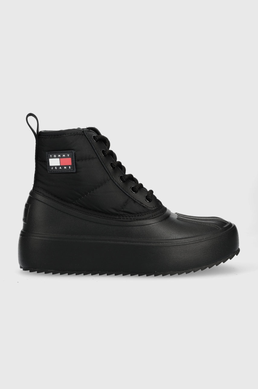 Μπότες χιονιού Tommy Jeans Tommy Jeans Fashion Boot , χρώμα: μαύρο